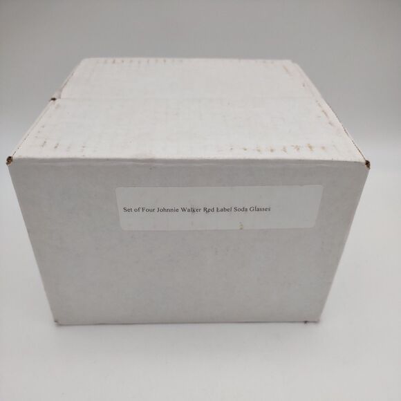 Johnnie Walker Red Label Scotch Whiskey Square Glasses Set of 4 Boxed - Picture 10 of 11